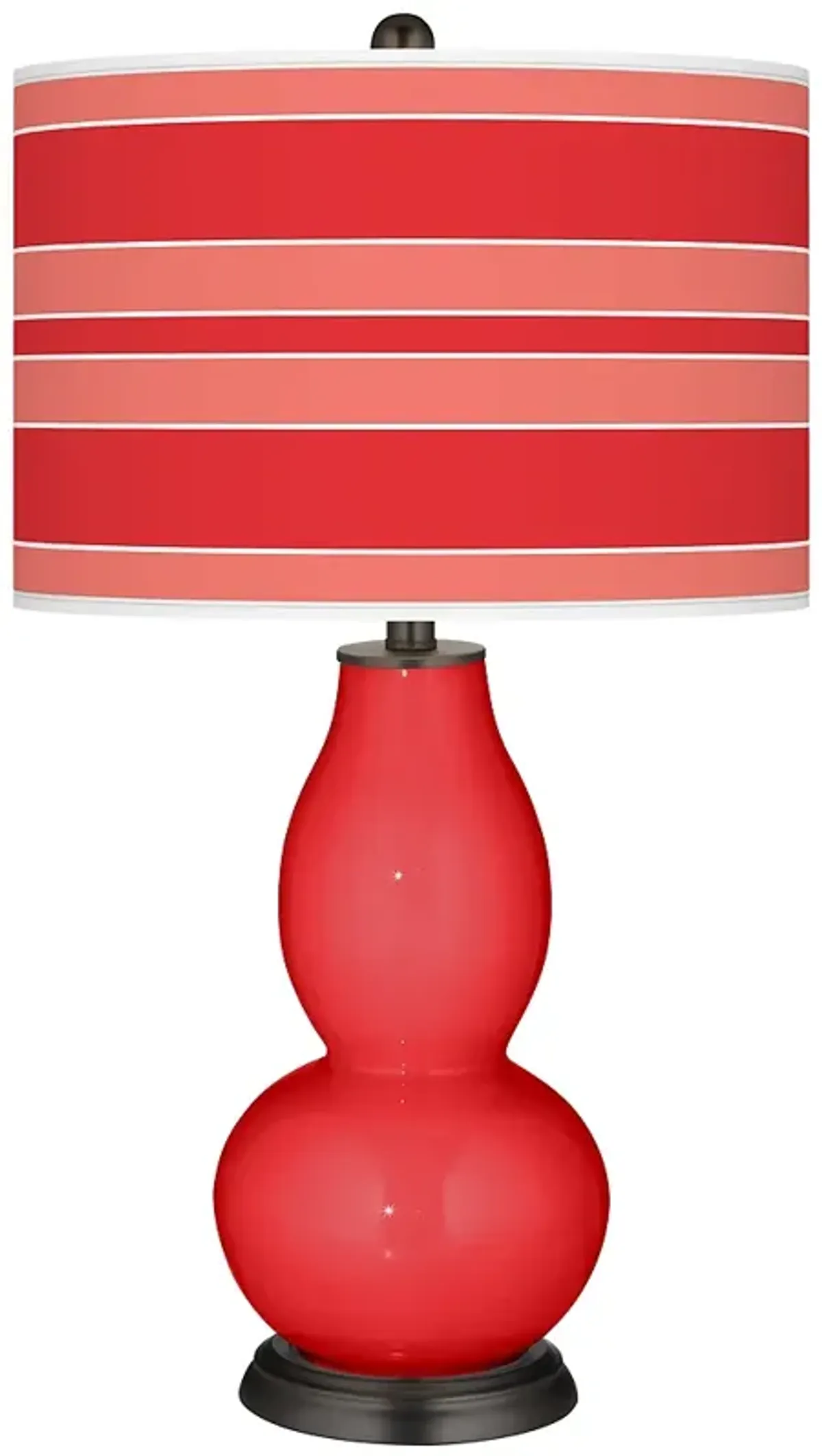 Color Plus Double Gourd 29 1/2" Bold Stripe Poppy Red Table Lamp