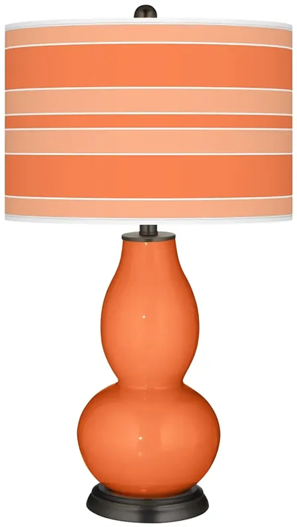 Color Plus Double Gourd 29 1/2" Bold Stripe Nectarine Orange Lamp