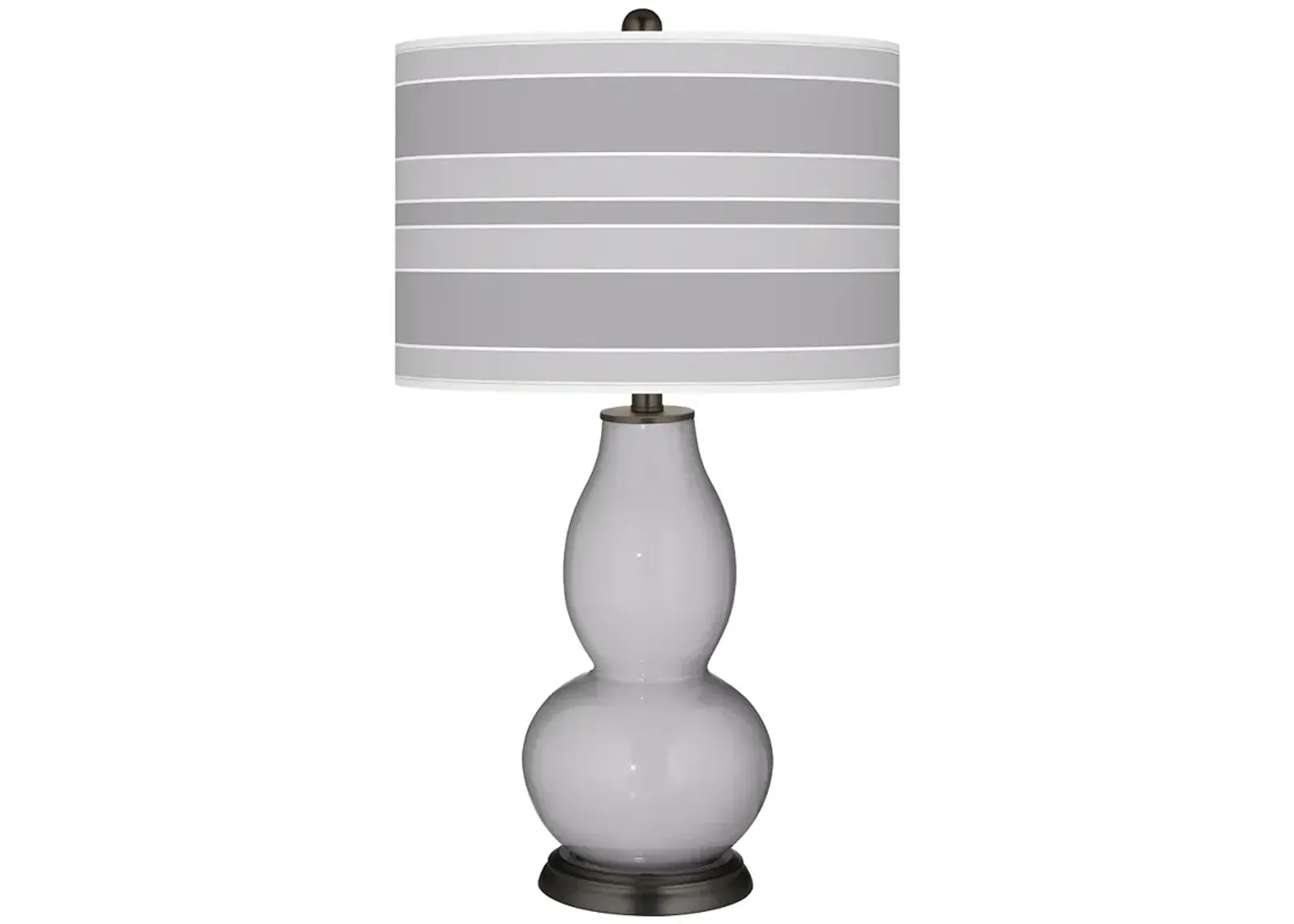 Color Plus Double Gourd 29 1/2" Bold Stripe Swanky Gray Table Lamp