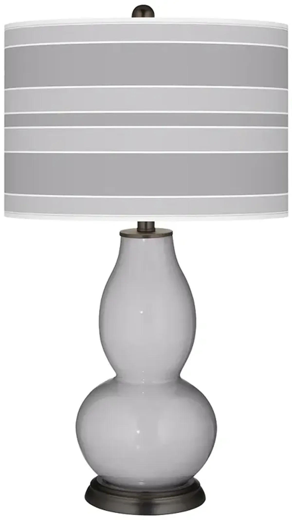 Color Plus Double Gourd 29 1/2" Bold Stripe Swanky Gray Table Lamp