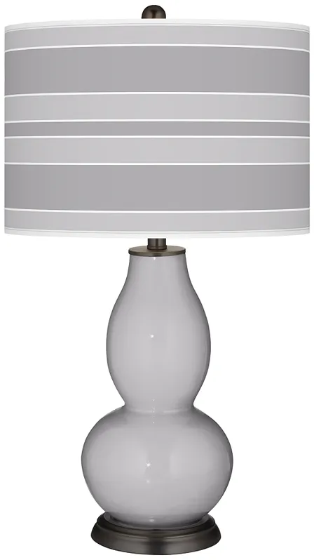 Swanky Gray Bold Stripe Double Gourd Table Lamp