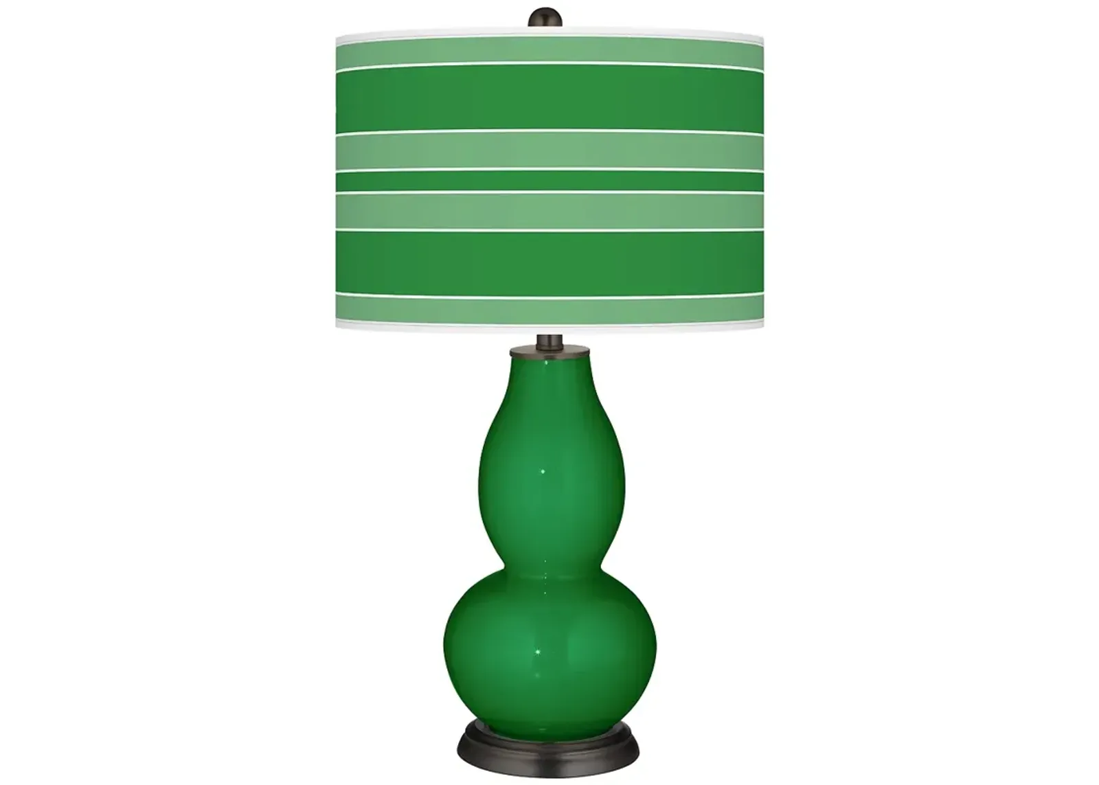 Color Plus Double Gourd 29 1/2" Bold Stripe Shade Envy Green Lamp