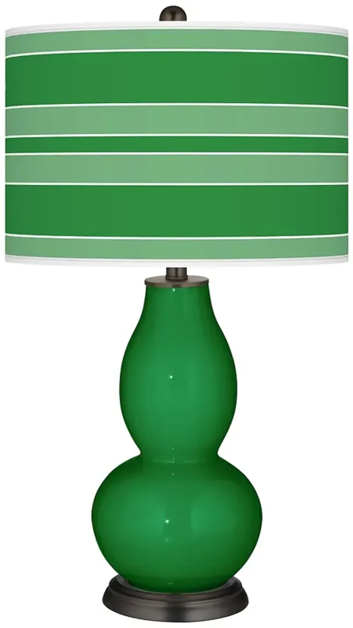 Color Plus Double Gourd 29 1/2" Bold Stripe Shade Envy Green Lamp