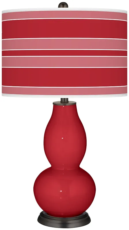 Ribbon Red Bold Stripe Double Gourd Table Lamp