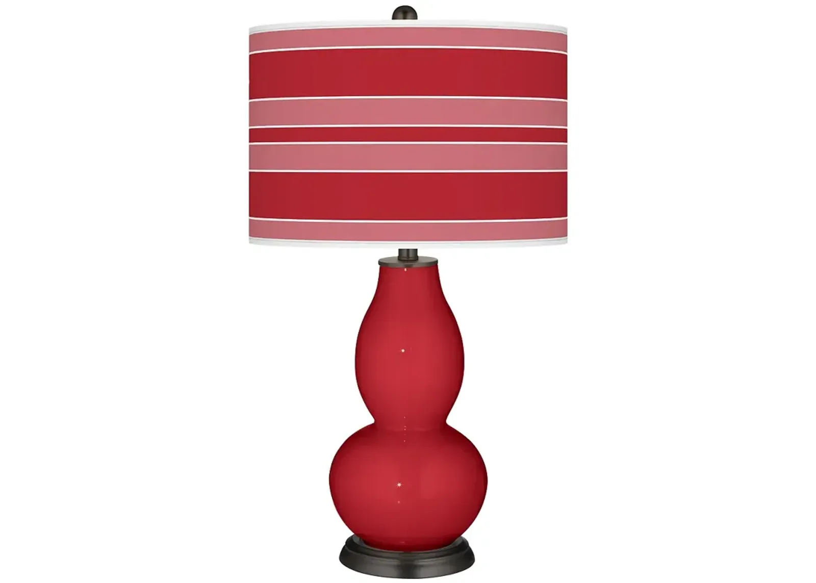 Color Plus Double Gourd 29 1/2" Bold Stripe Ribbon Red Table Lamp