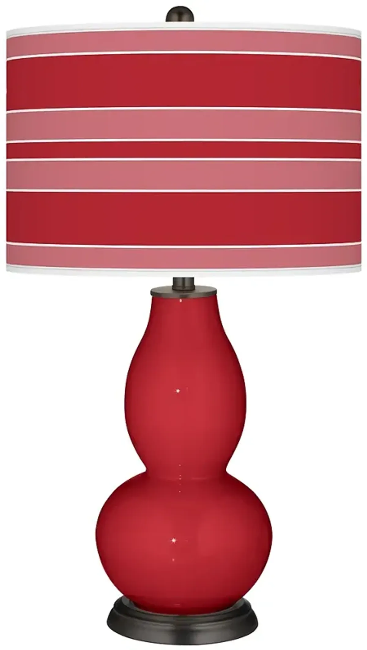 Color Plus Double Gourd 29 1/2" Bold Stripe Ribbon Red Table Lamp