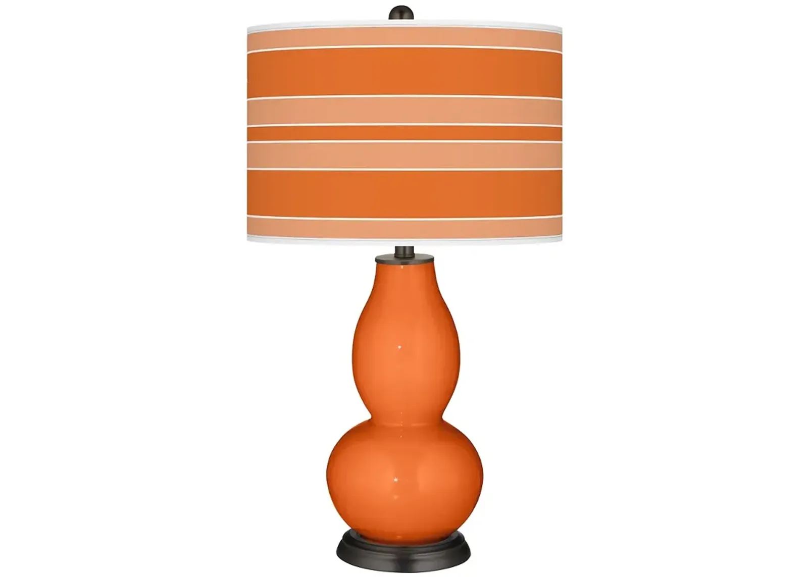 Color Plus Double Gourd 29 1/2" Bold Stripe Invigorate Orange Lamp