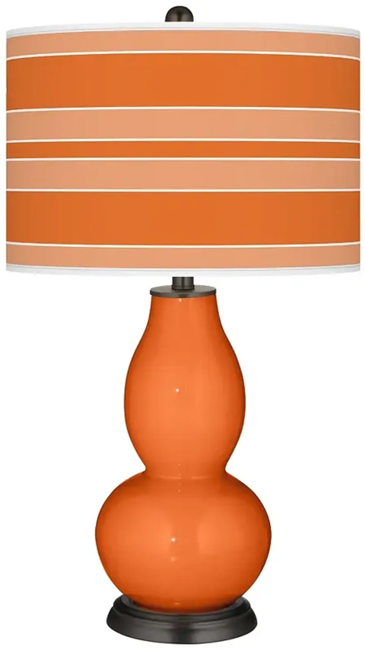 Color Plus Double Gourd 29 1/2" Bold Stripe Invigorate Orange Lamp