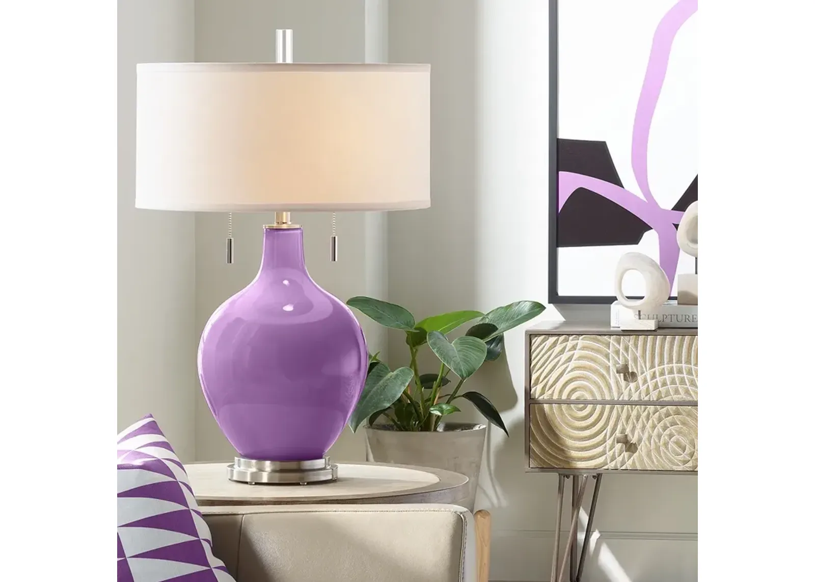 Color Plus Toby 28" High Modern Passionate Purple Table Lamp