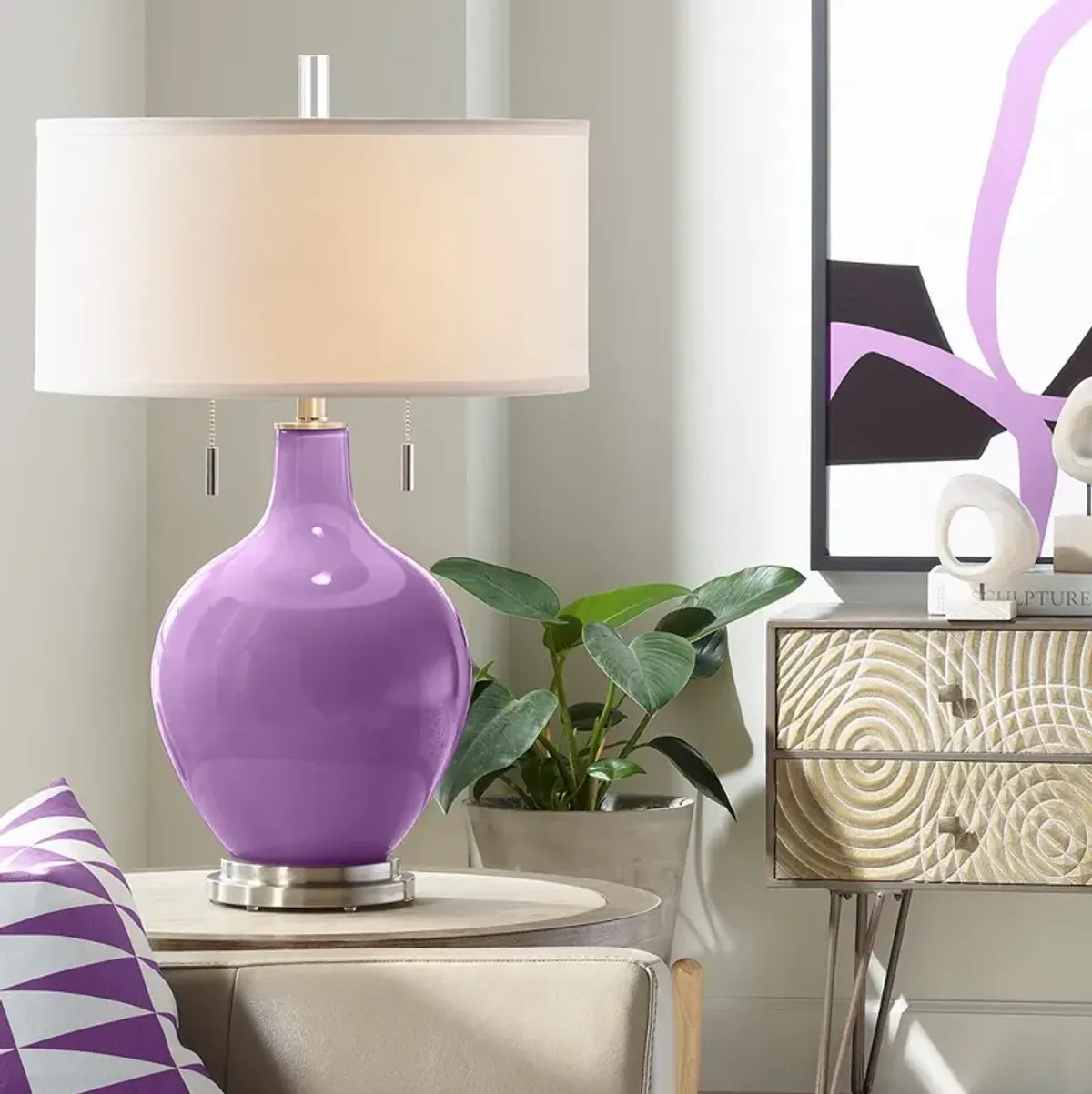 Color Plus Toby 28" High Modern Passionate Purple Table Lamp