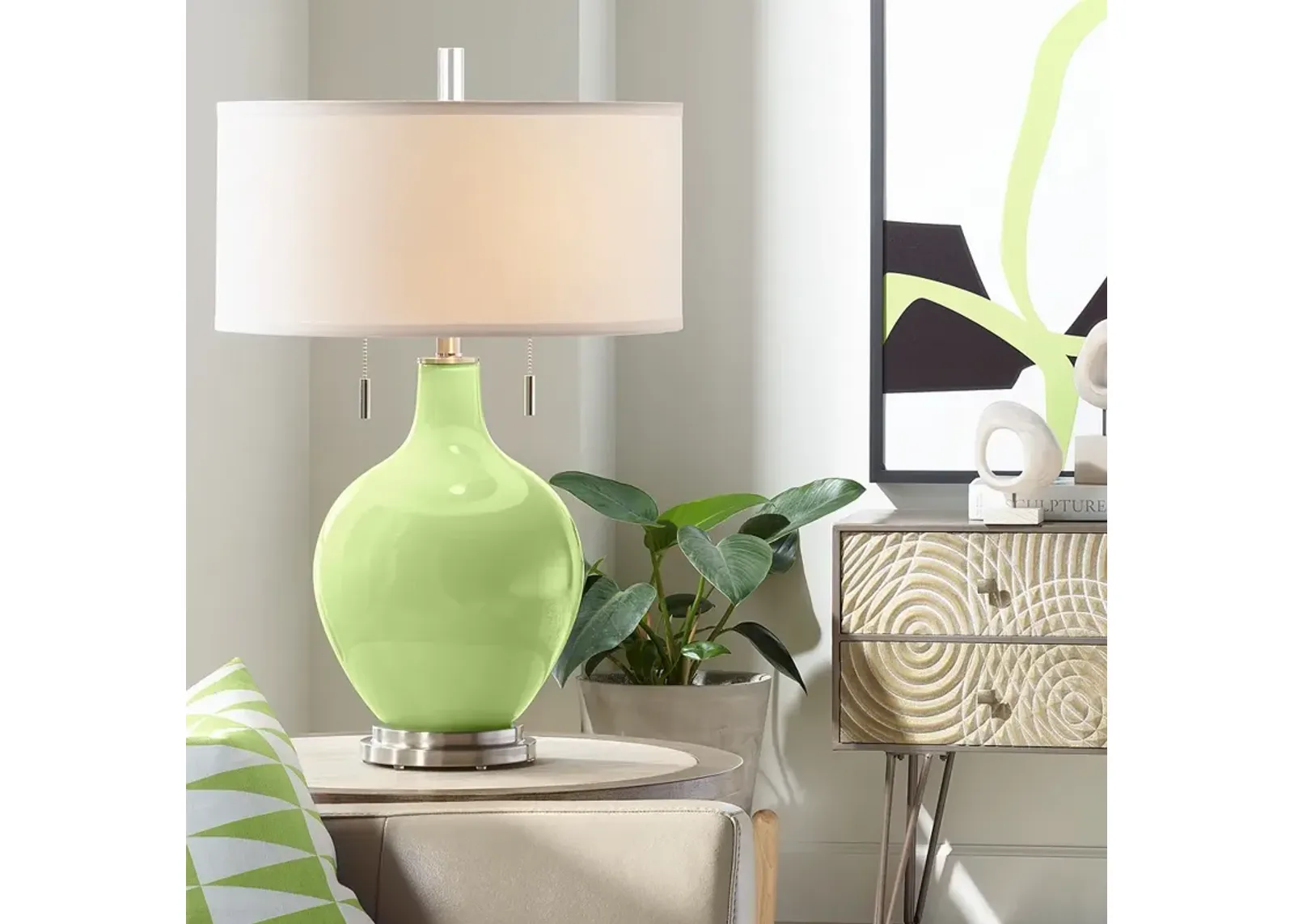 Color Plus Toby 28" High Modern Lime Rickey Green Table Lamp