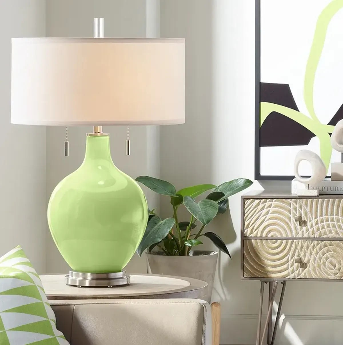 Color Plus Toby 28" High Modern Lime Rickey Green Table Lamp