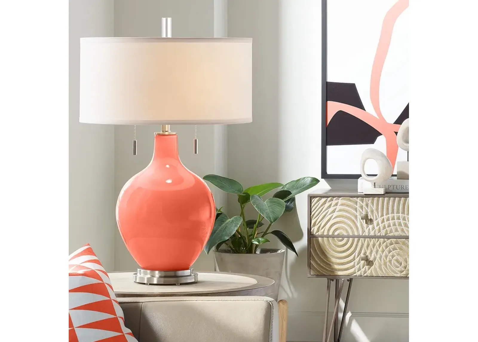 Color Plus Toby 28" High Daring Orange Table Lamp