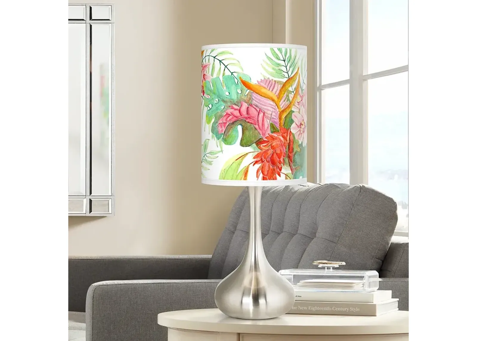 Giclee Glow Droplet 23 1/2" High Island Floral Tropical Table Lamp