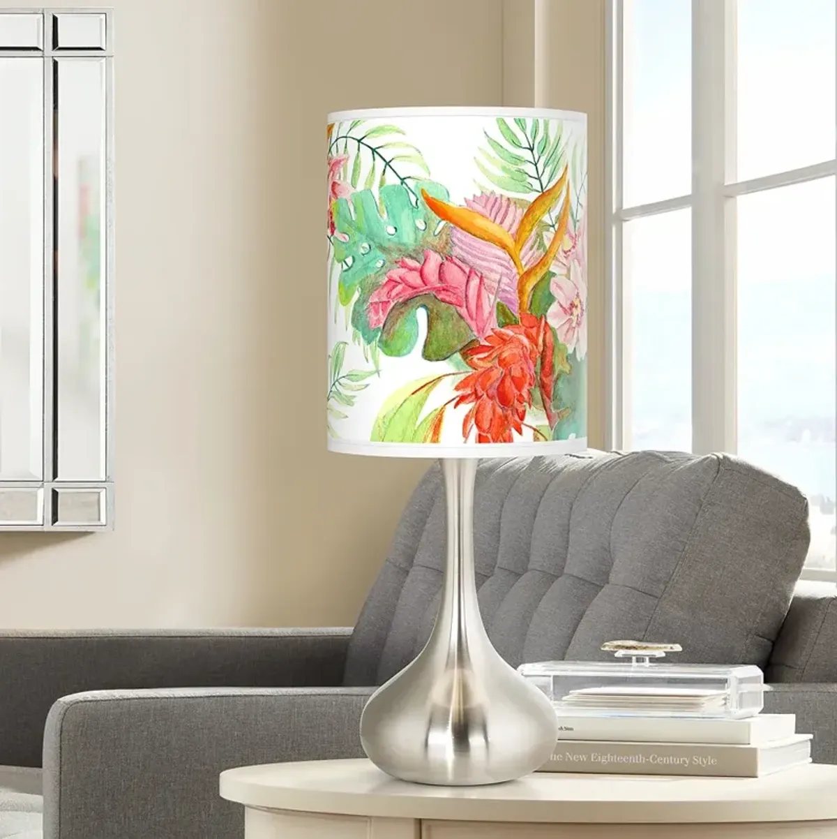 Giclee Glow Droplet 23 1/2" High Island Floral Tropical Table Lamp