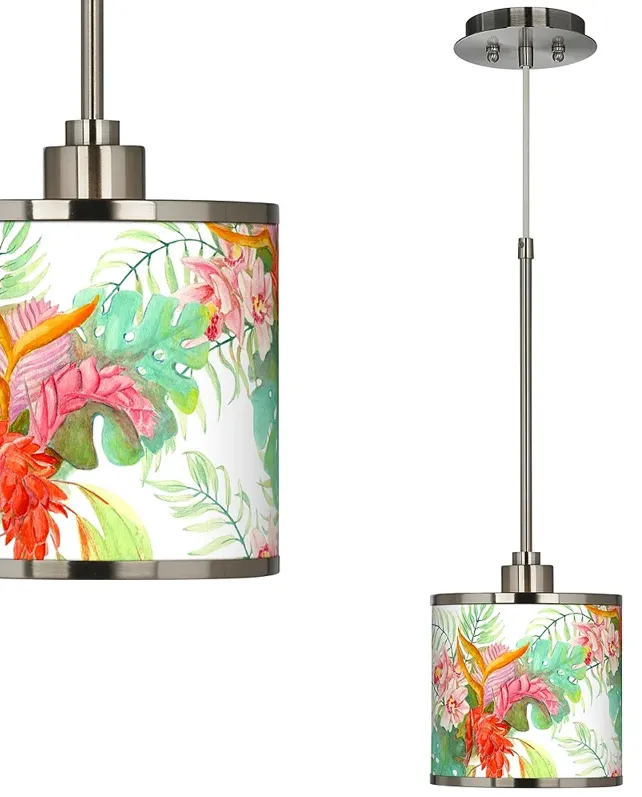 Island Floral Giclee Glow Mini Pendant Light