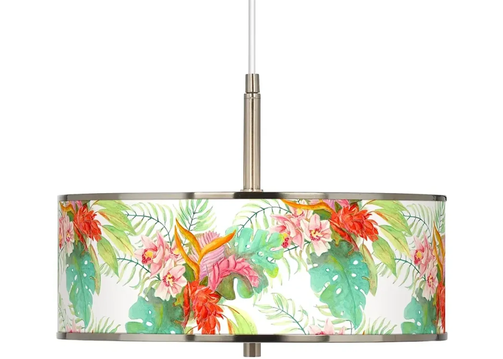 Island Floral Giclee Glow 16" Wide Pendant Light