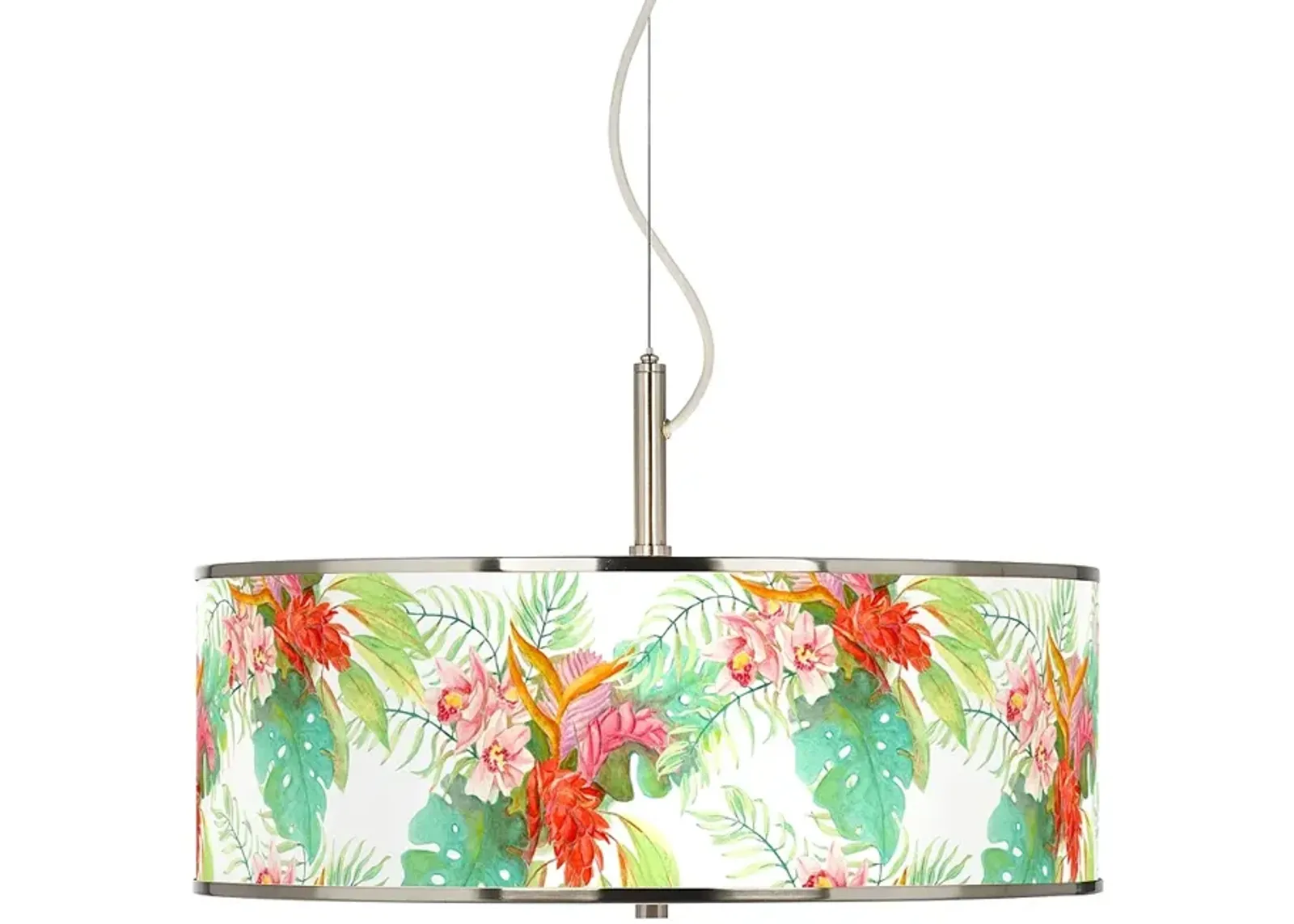 Island Floral Giclee Glow 20" Wide Pendant Light