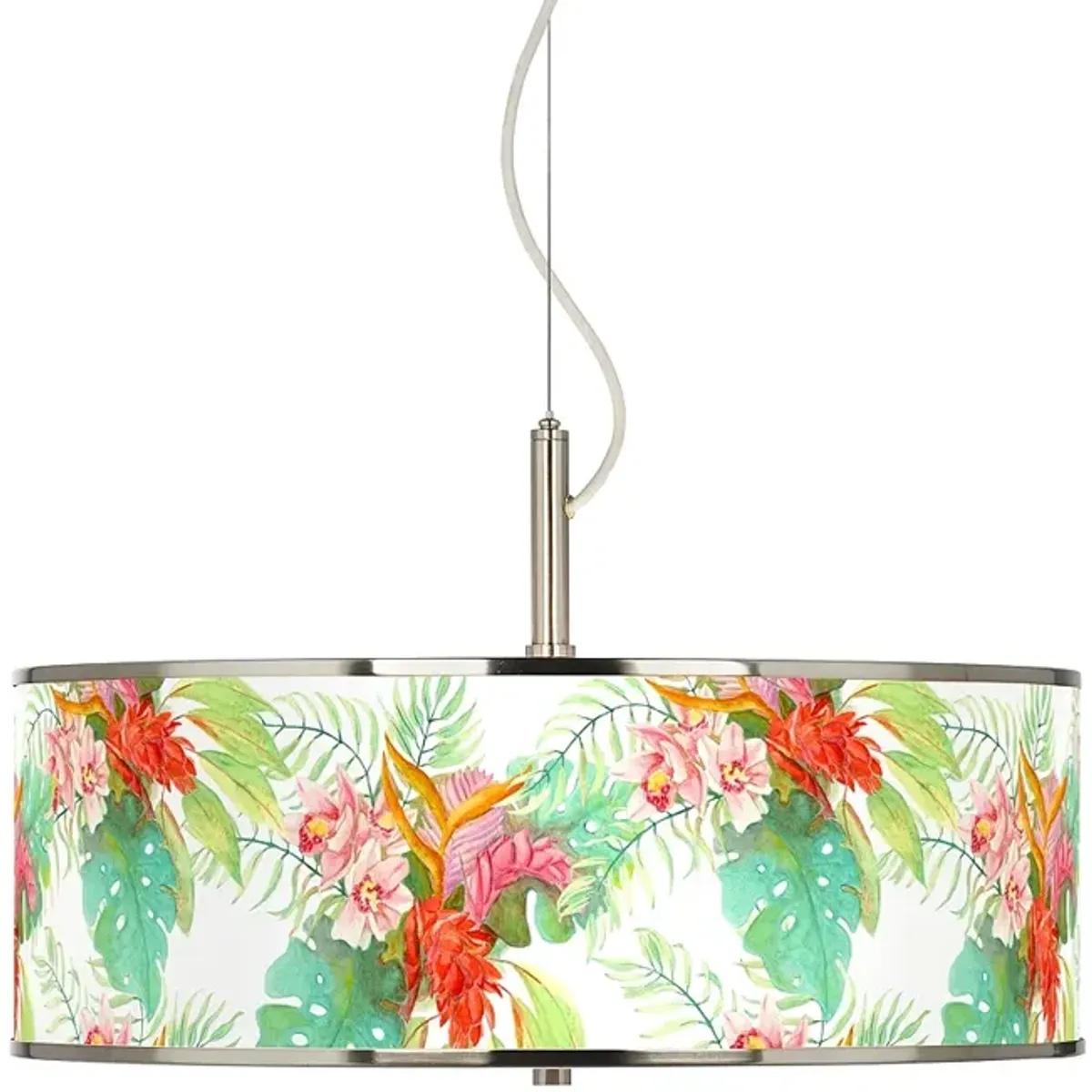 Island Floral Giclee Glow 20" Wide Pendant Light