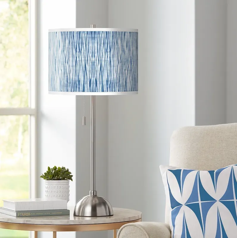 Giclee Glow 28" High Beachcomb Blue Shade Brushed Nickel Table Lamp