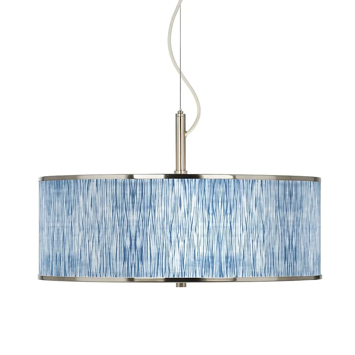 Giclee Glow Beachcomb Blue 20" Wide 3-Light Modern Drum Pendant Light