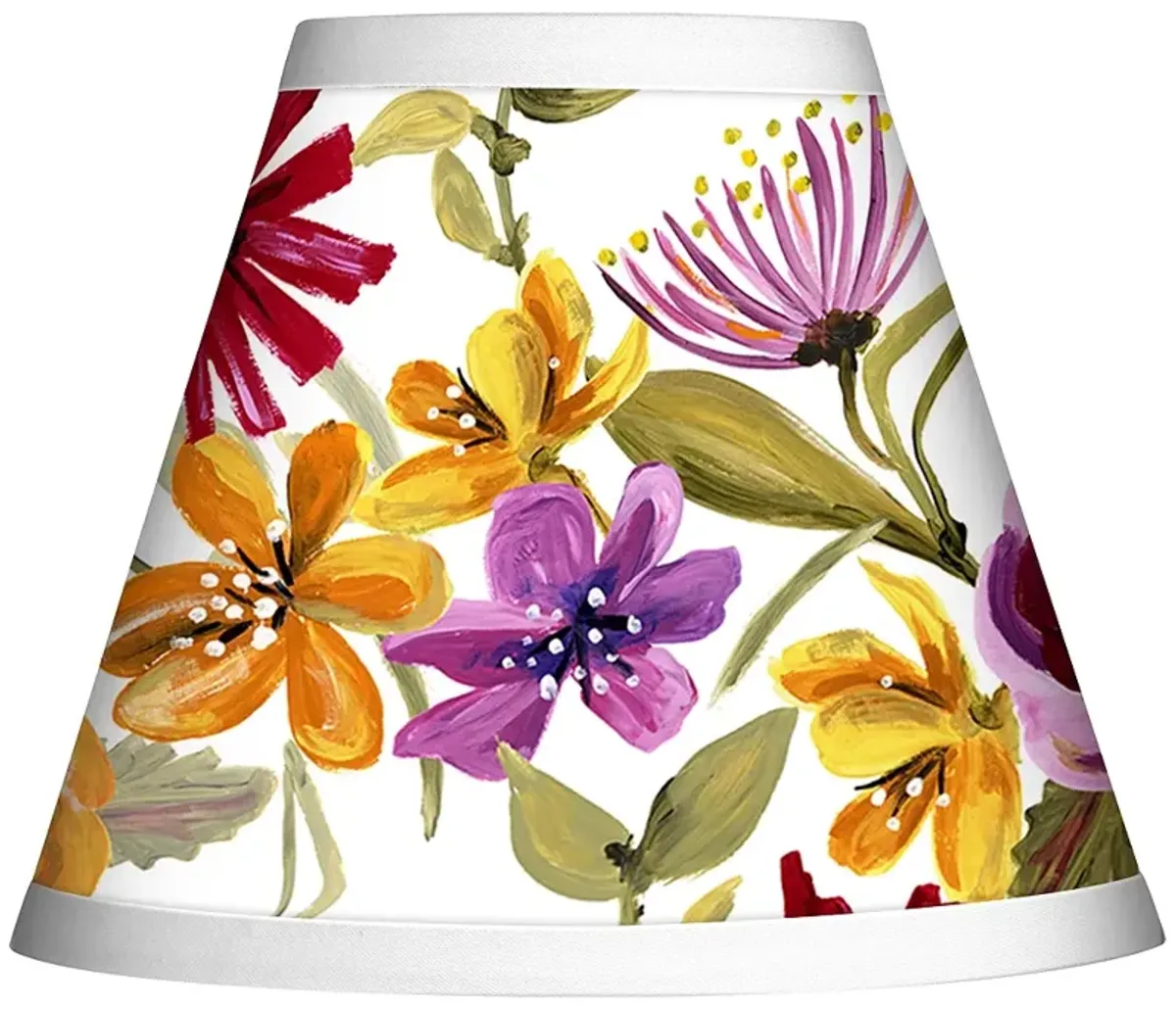 Giclee Glow Bountiful Blooms Set of Four Lamp Shades 3x6x5 (Clip-On)