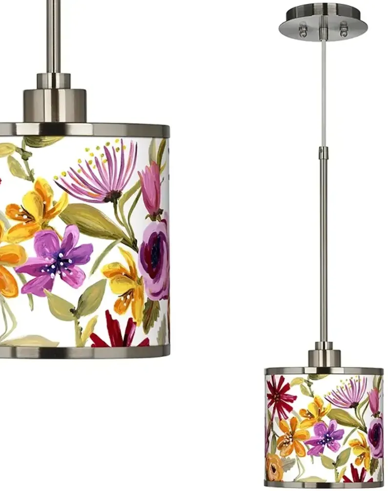 Bountiful Blooms Giclee Glow Mini Pendant Light