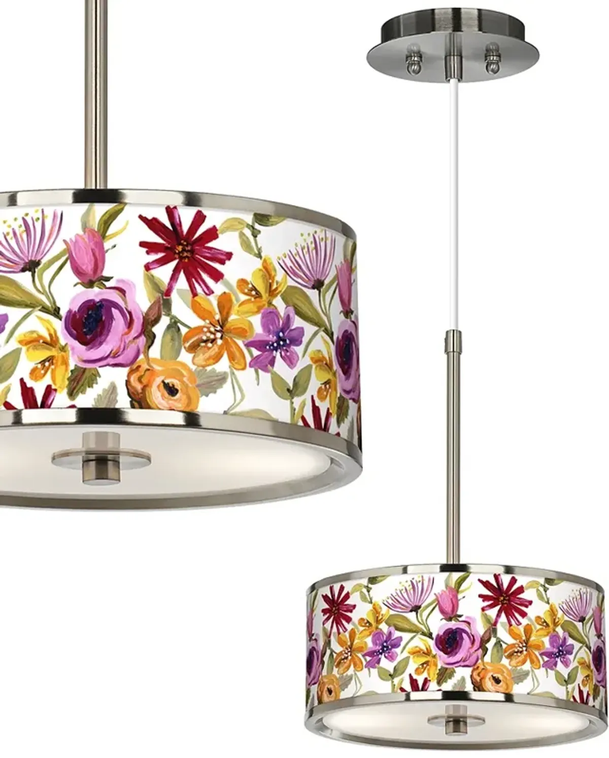 Giclee Glow Bountiful Blooms 10 1/4" Wide Mini Pendant