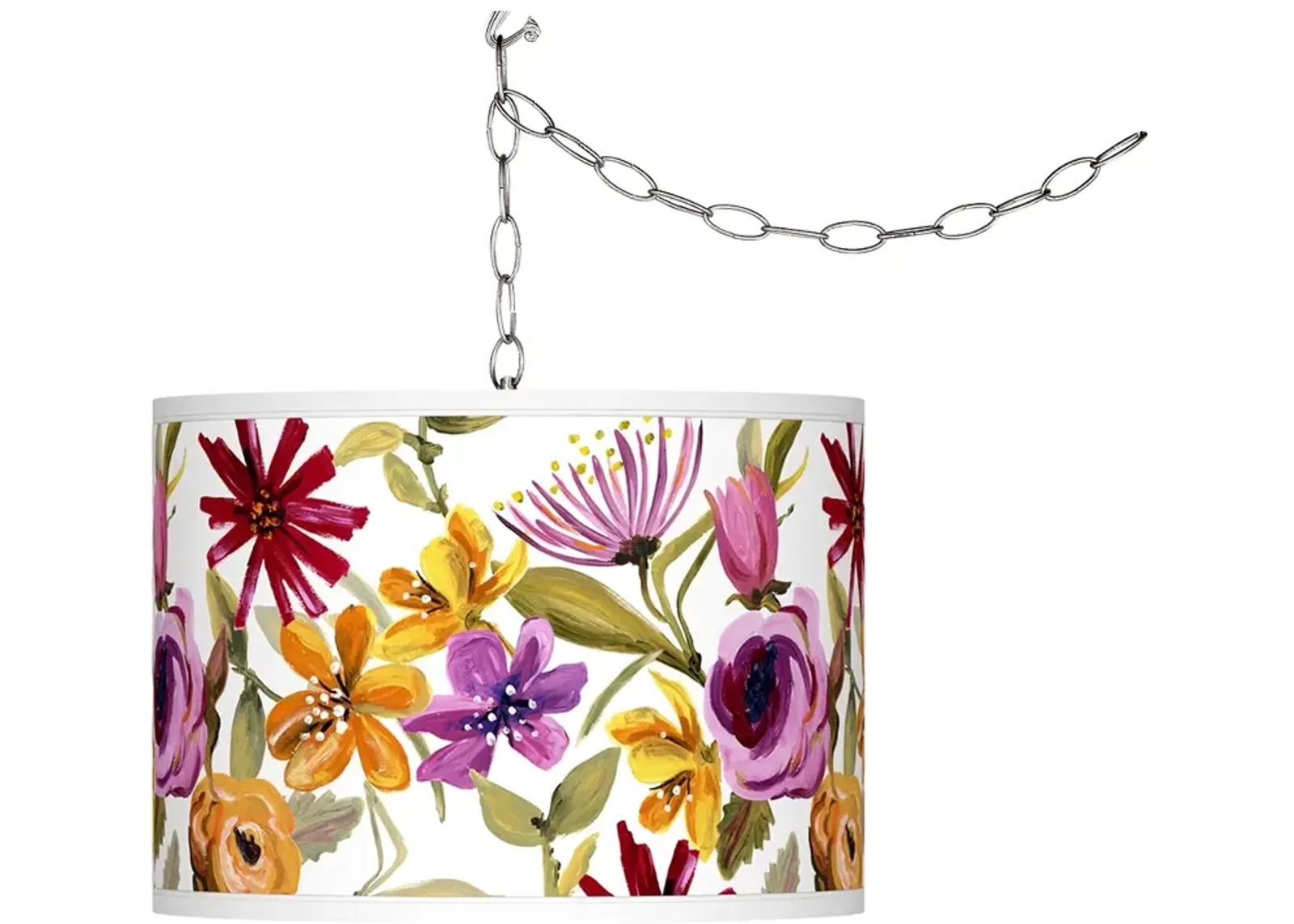 Bountiful Blooms Giclee Glow Plug-In Swag Pendant