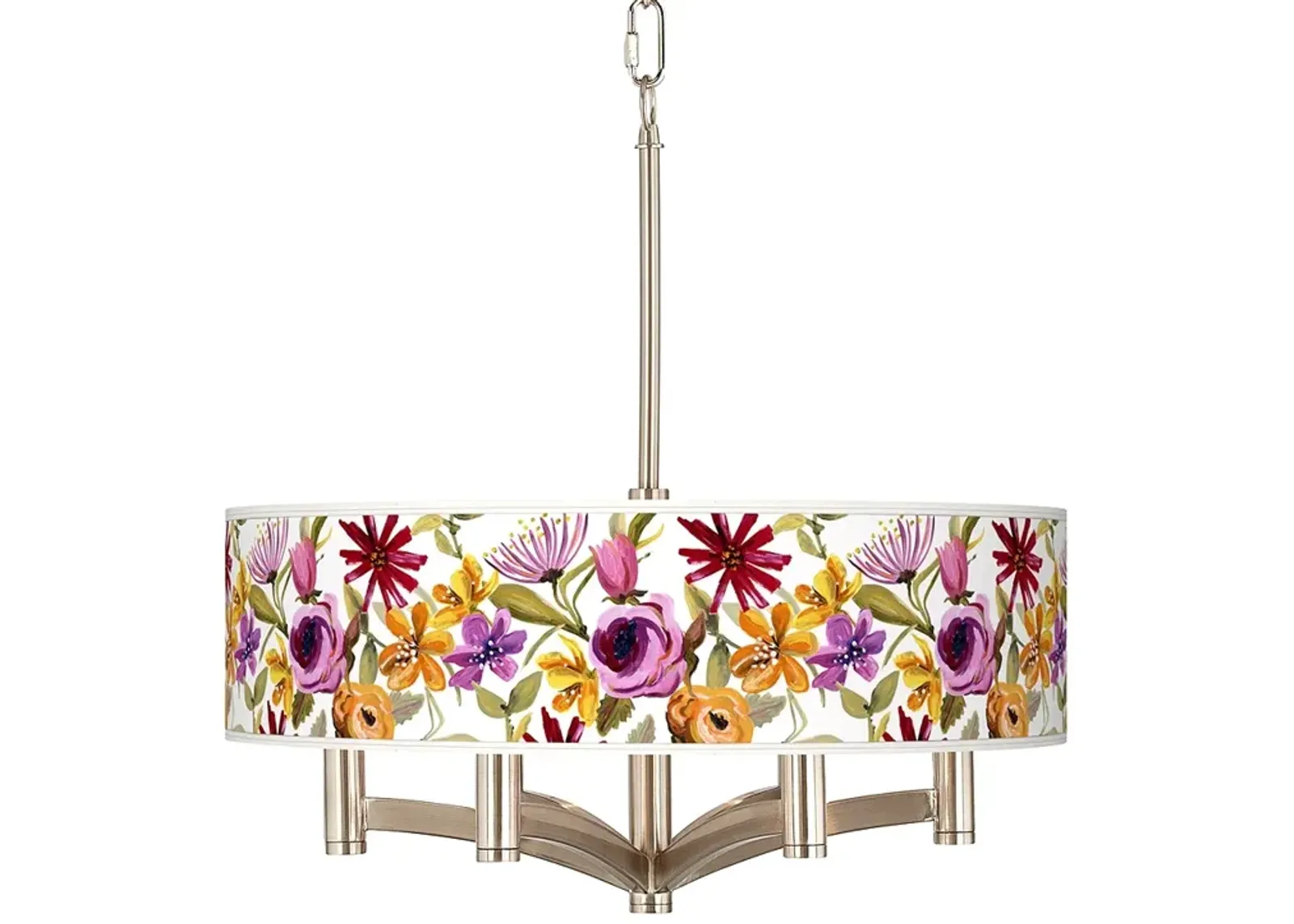 Bountiful Blooms Ava 6-Light Nickel Pendant Chandelier