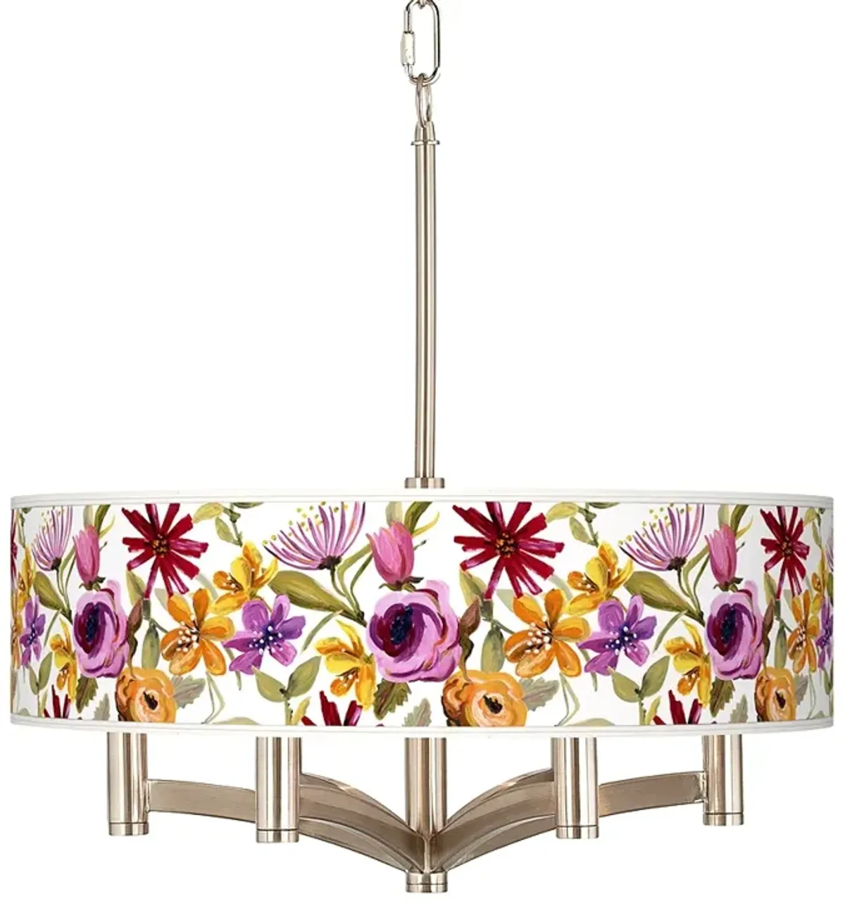 Bountiful Blooms Ava 6-Light Nickel Pendant Chandelier