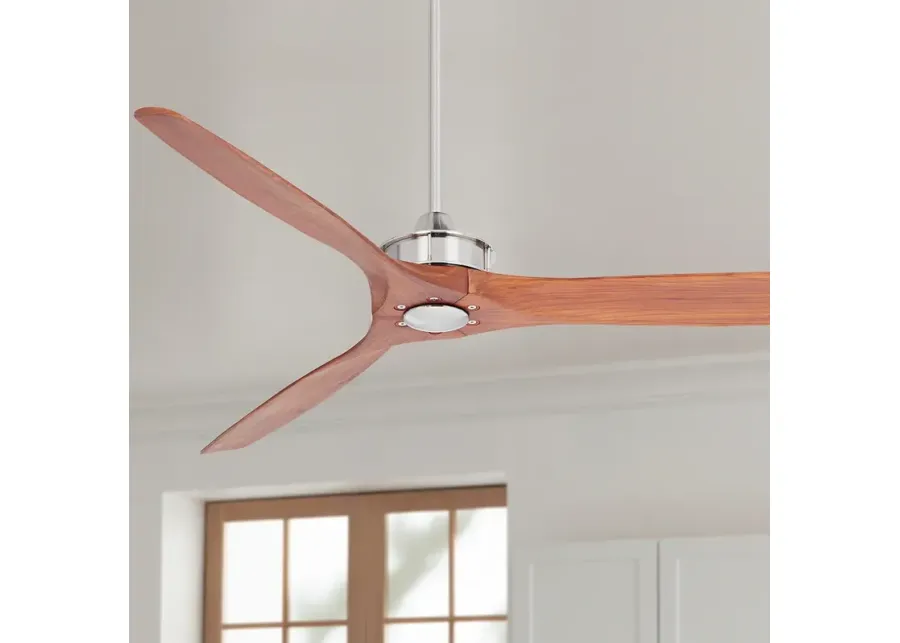 52" Windspun DC Walnut Wood and Nickel Modern Ceiling Fan with Remote