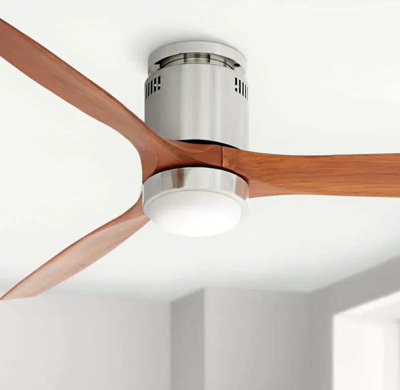 52" Casa Windspun Walnut Nickel LED DC Hugger Ceiling Fan with Remote