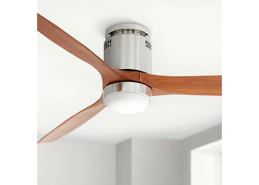 52" Casa Windspun Walnut Nickel LED DC Hugger Ceiling Fan with Remote