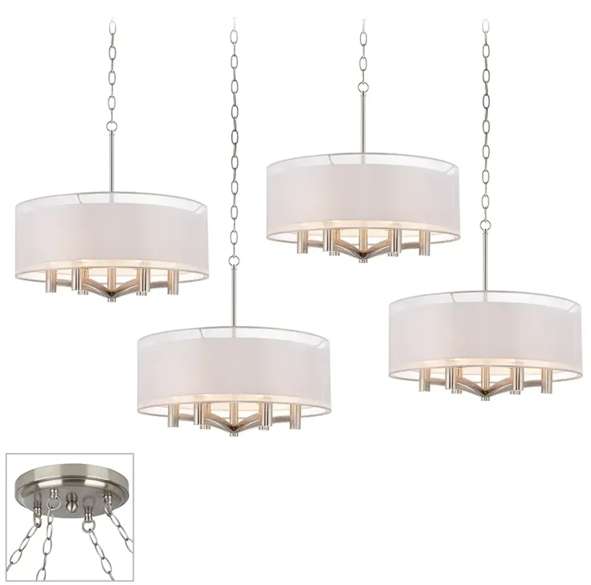 Possini Euro Caliari Brushed Nickel 4-Light Swag Chandelier