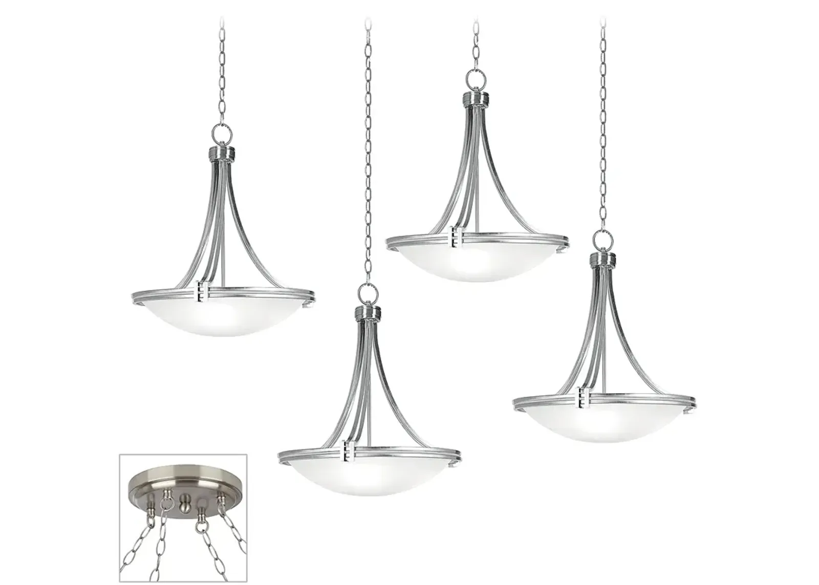 Possini Euro Deco Brushed Nickel 4-Light Swag Chandelier