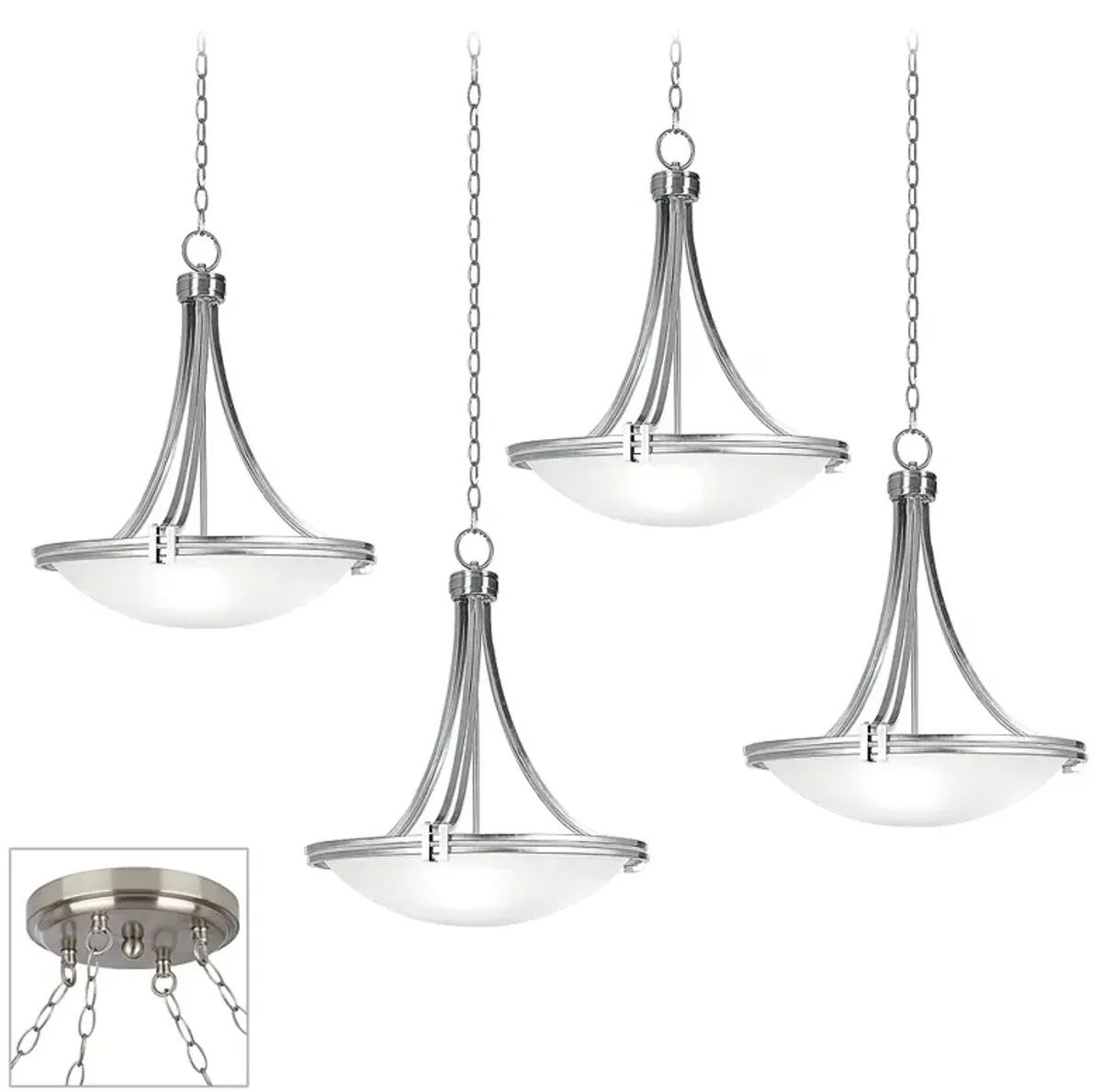 Possini Euro Deco Brushed Nickel 4-Light Swag Chandelier