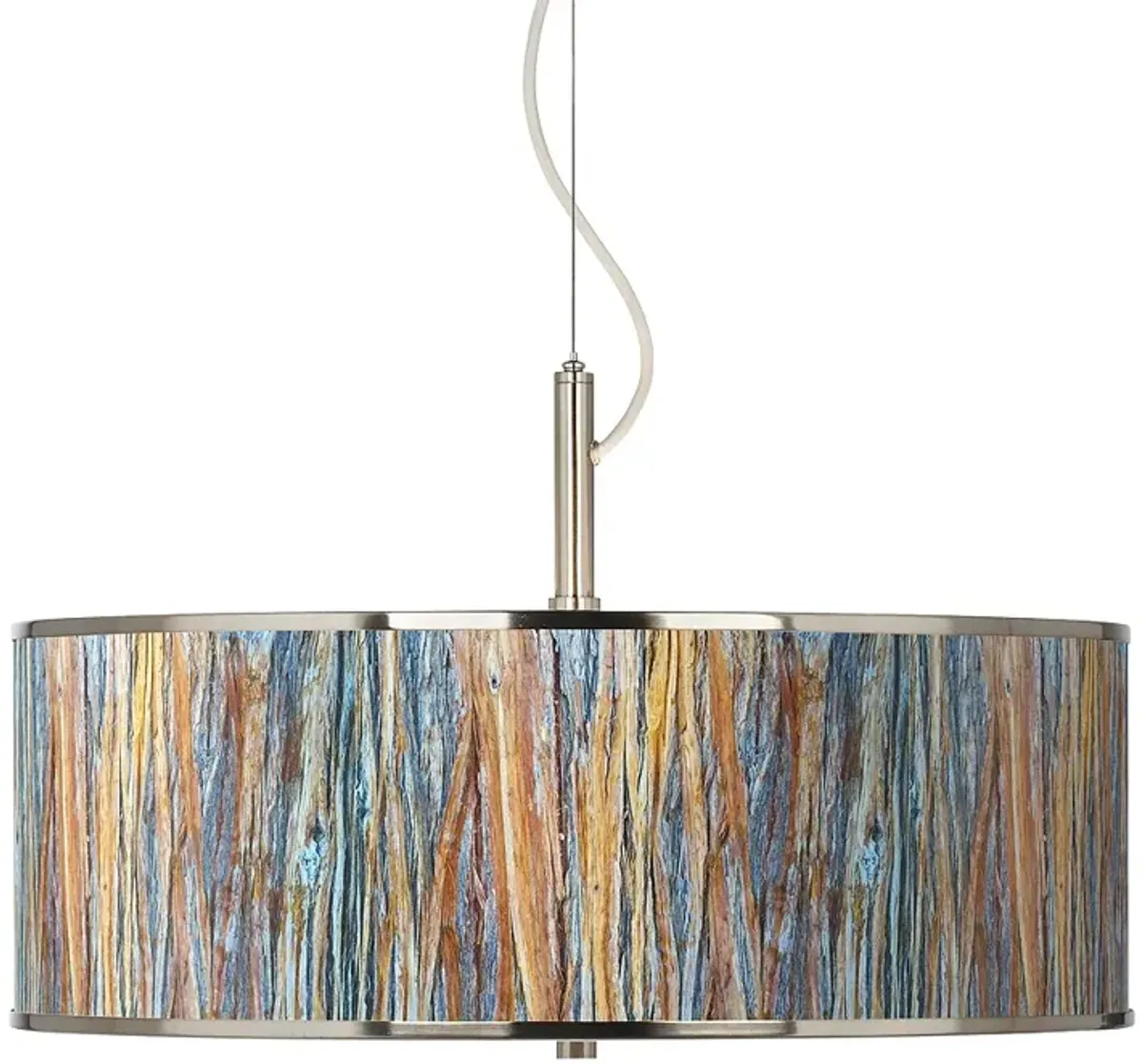 Giclee Glow 20" Wide Striking Bark Shade Modern Pendant Light
