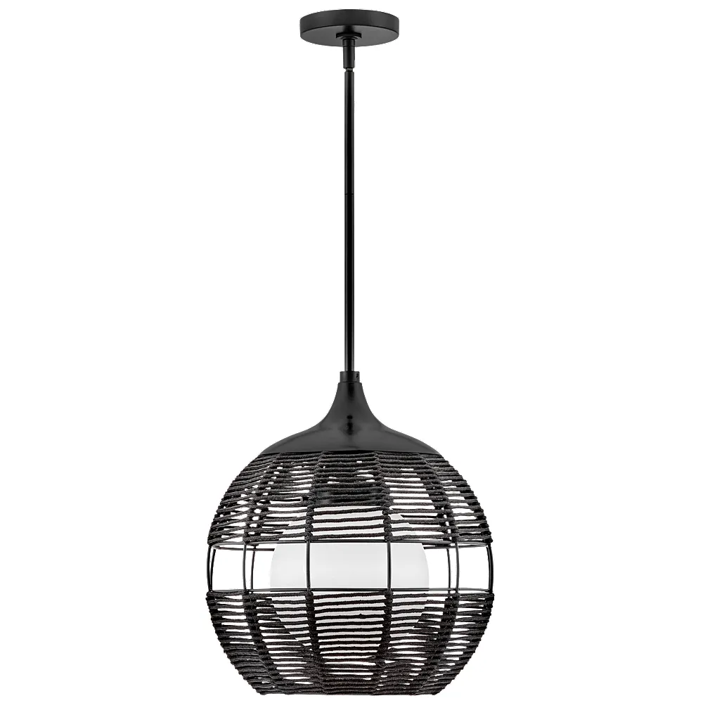 HINKLEY OUTDOOR MADDOX Medium Orb Pendant Black