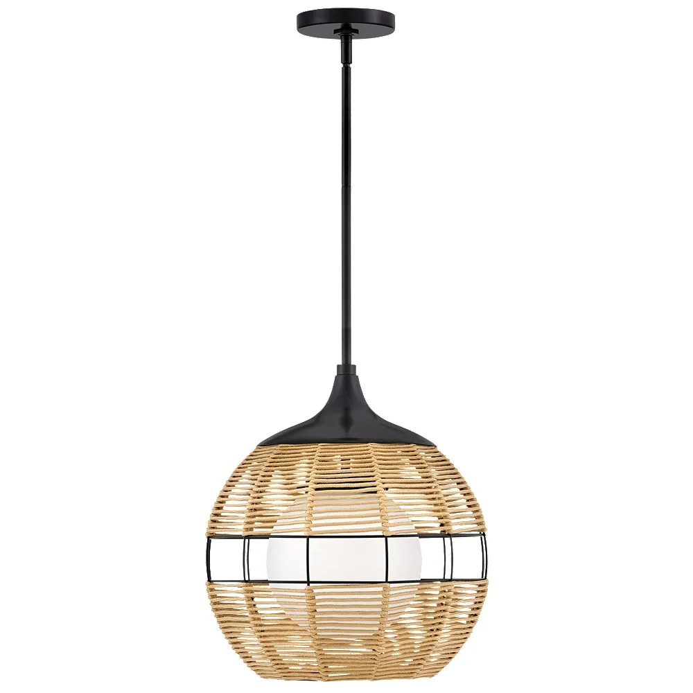 HINKLEY OUTDOOR MADDOX  Medium Orb Pendant Black