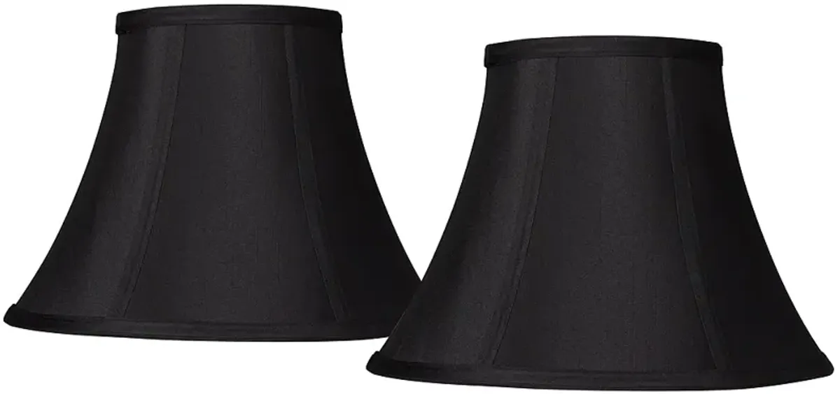 Black Stretch Fabric Set of 2 Lamp Shades 6x12x9 (Spider)