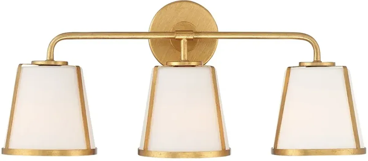 Crystorama Fulton 23 1/4" Wide Antique Gold 3-Light Bath Light