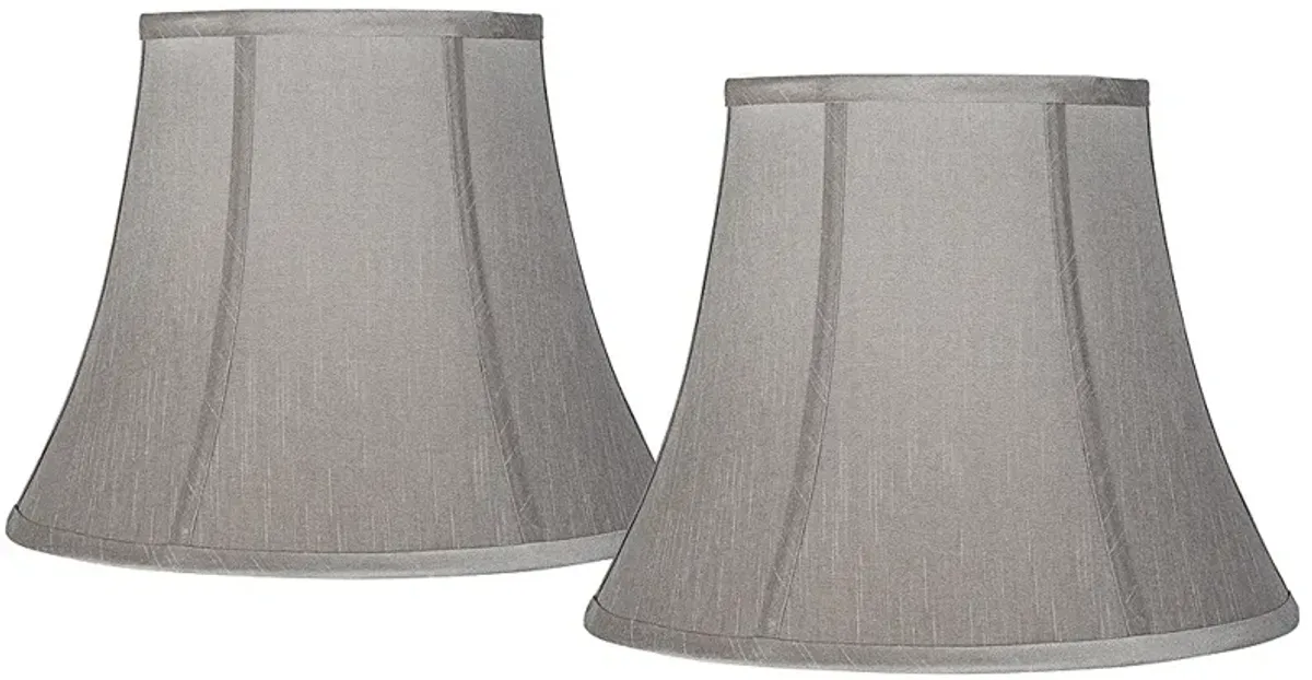 Springcrest Pewter Gray Fabric Set of 2 Lamp Shades 8x14x11 (Spider)