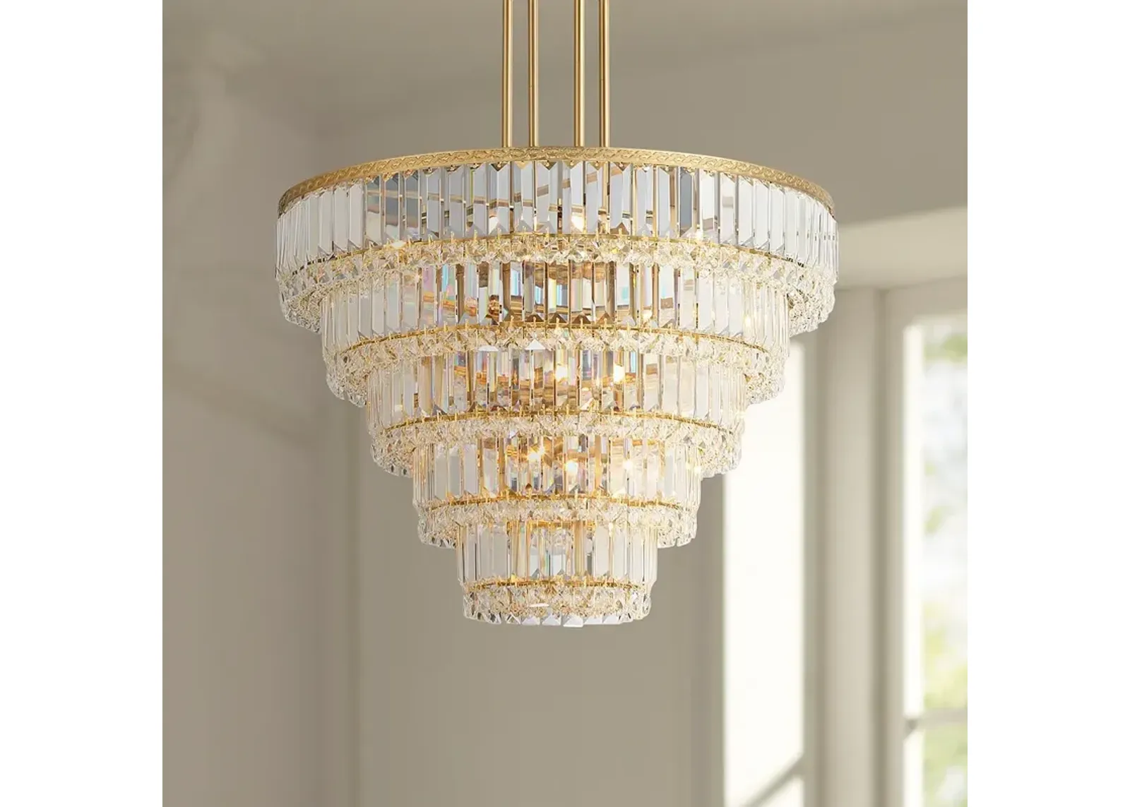 Magnificence 23 3/4" Wide Soft Gold Crystal Pendant Light