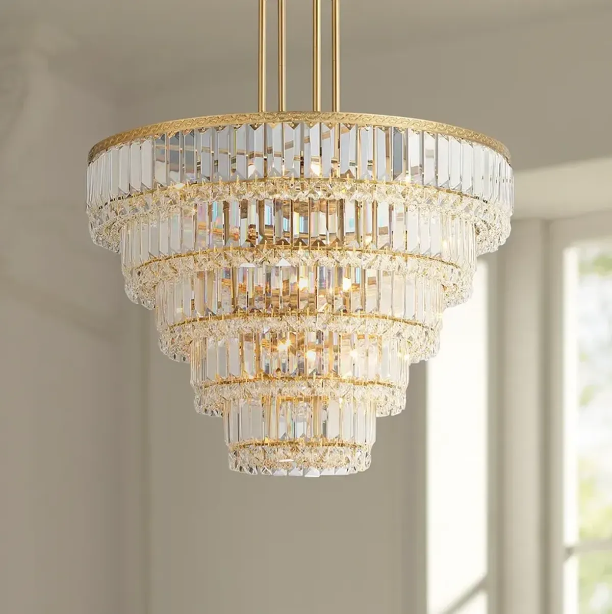 Magnificence 23 3/4" Wide Soft Gold Crystal Pendant Light