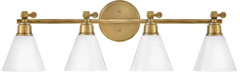 Hinkley Arti Four Light Vanity Heritage Brass