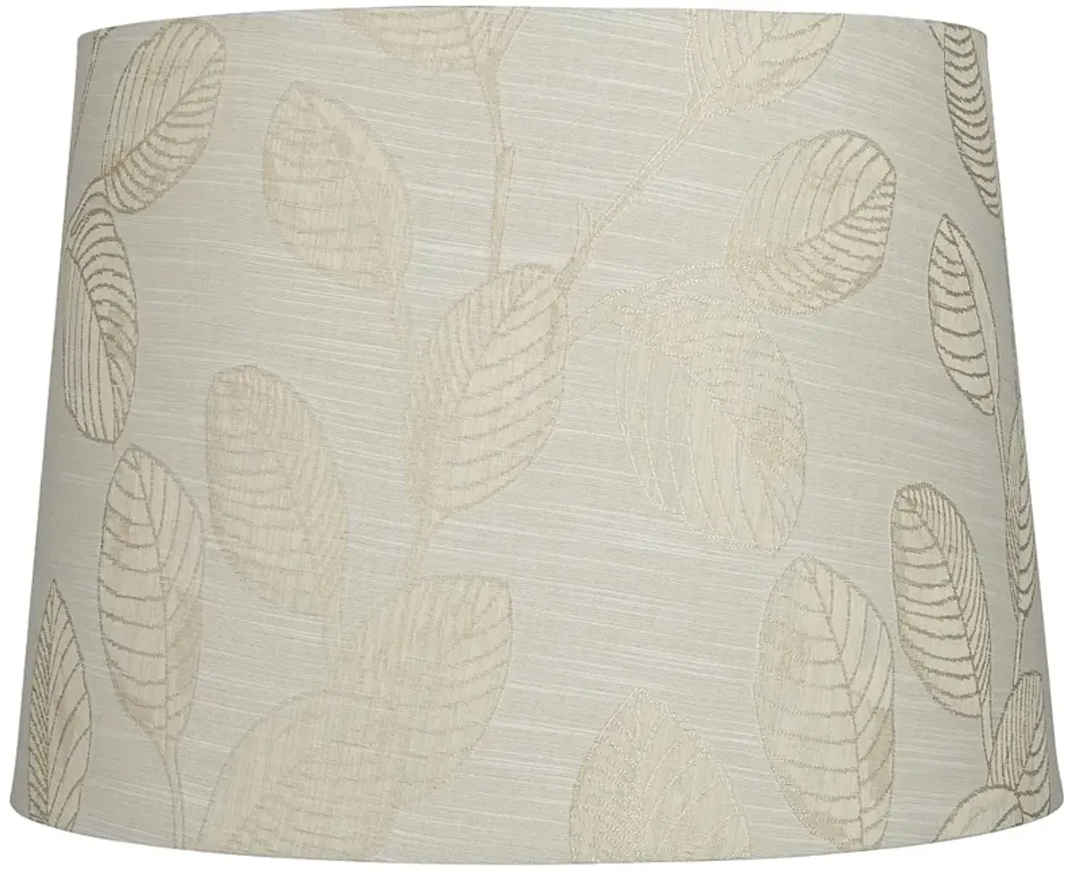Springcrest Zena Natural Embroidered Leaves Tapered Shade 13x15x11 (Spider)