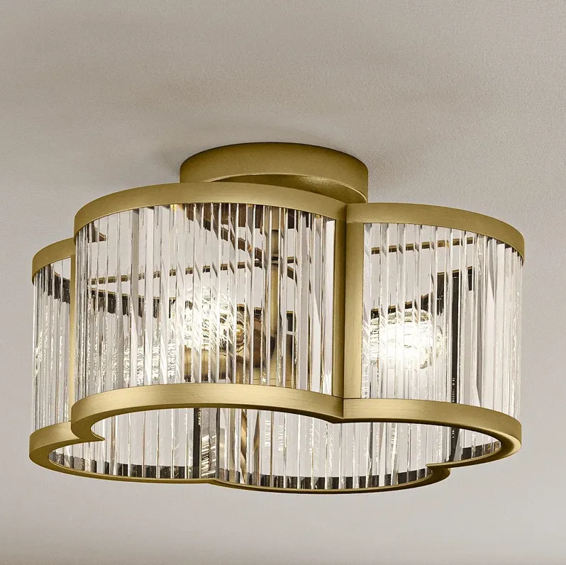 Aster 4-Lt Brass Semi-Flush Mt