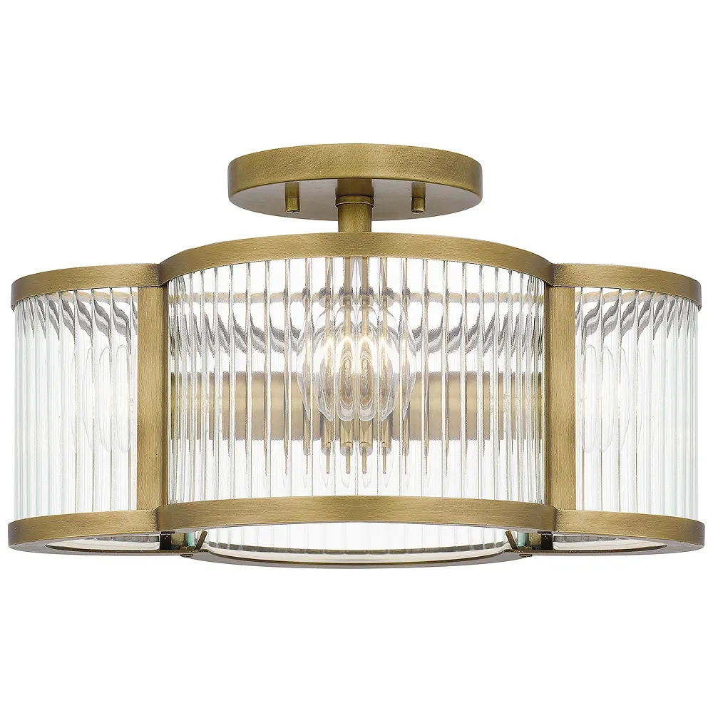 Aster 4-Lt Brass Semi-Flush Mt