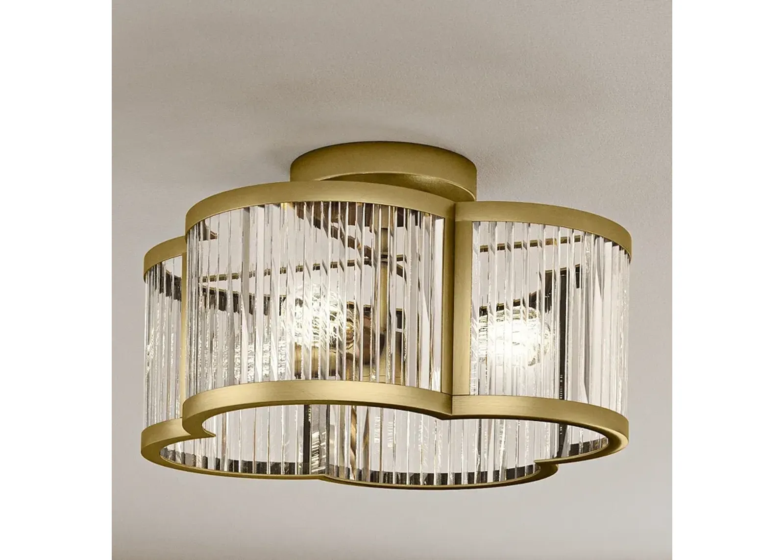 Aster 4-Lt Brass Semi-Flush Mt